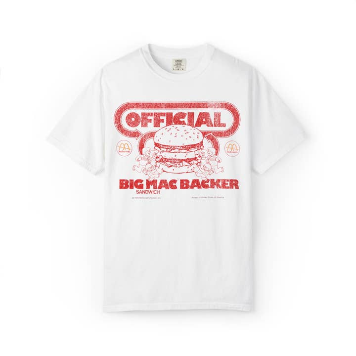 KILLER RETRO - Wholesale Screen Printed T-Shirt - Unisex - Vintage Restored 1978 Official Big Mac Backer T-Shirt2