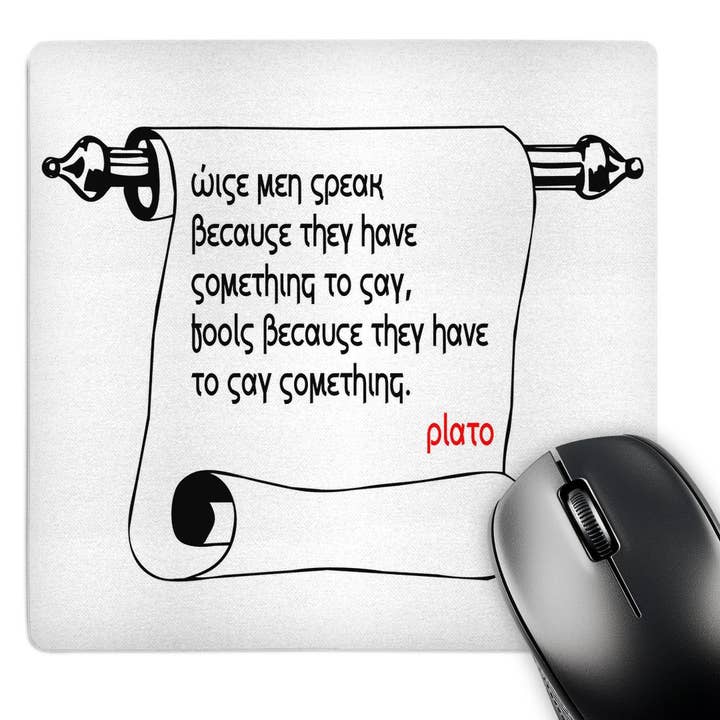 3dRose, Quotes - Plato - Wise men speak because, Mouse Pad for wholesale by 3dRose