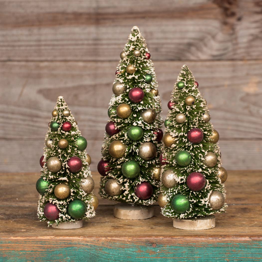 Ragon House - Wholesale Christmas Decoration - 8" MULTI COLOR BEAD BOTTLEBRUSH TREE3