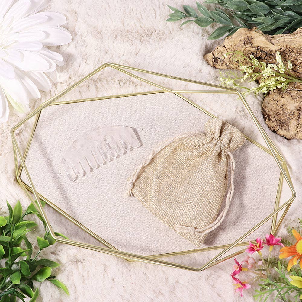 Natures Artifacts Inc - Wholesale Hair Brush/Comb - Energy Comb Small - Clear Quartz | Crystal Combs1