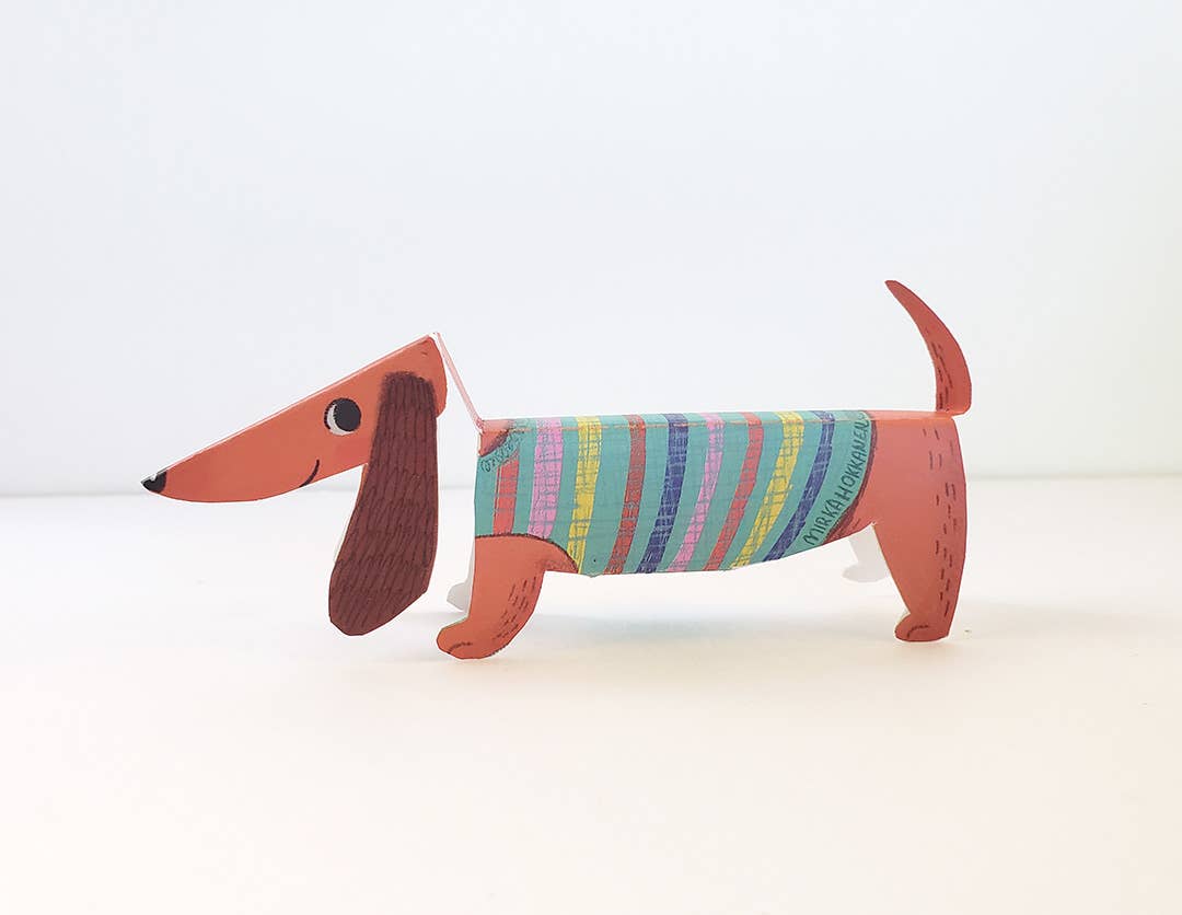 Mirka Hokkanen - Wholesale Christmas Card - Cut-n-Fold Card - Holiday Dog - Naughty or Nice3