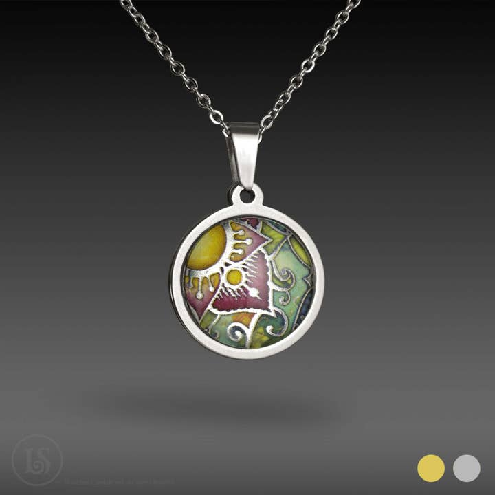 Pendentif floral Passiflore, 19 mm pour la vente par Liz Sabol Jewelry Art