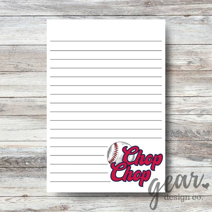 Chop Chop Lined Notepad for wholesale by Gearhart Design Co.