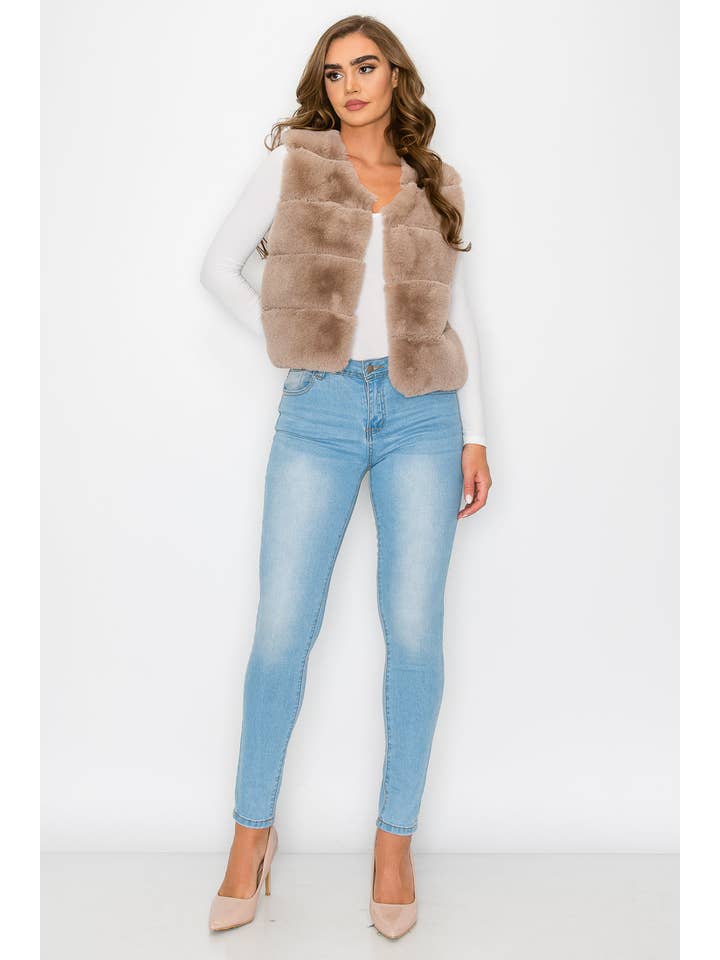 French Kiss - Wholesale Outerwear Vest - Women's - #J1317 Faux Fur Vest4