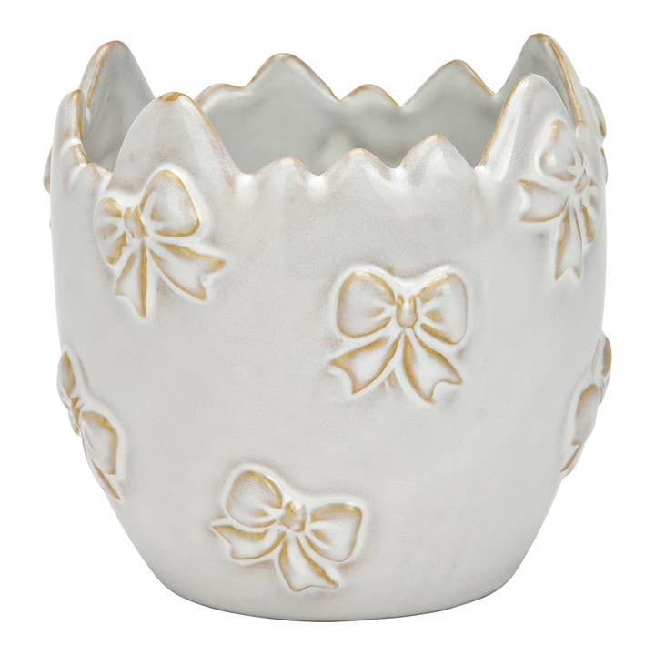 Coupe décorative en porcelaine avec motif de nœuds, Blanc (L/H/P) 10x9x10cm pour la vente par Wurm