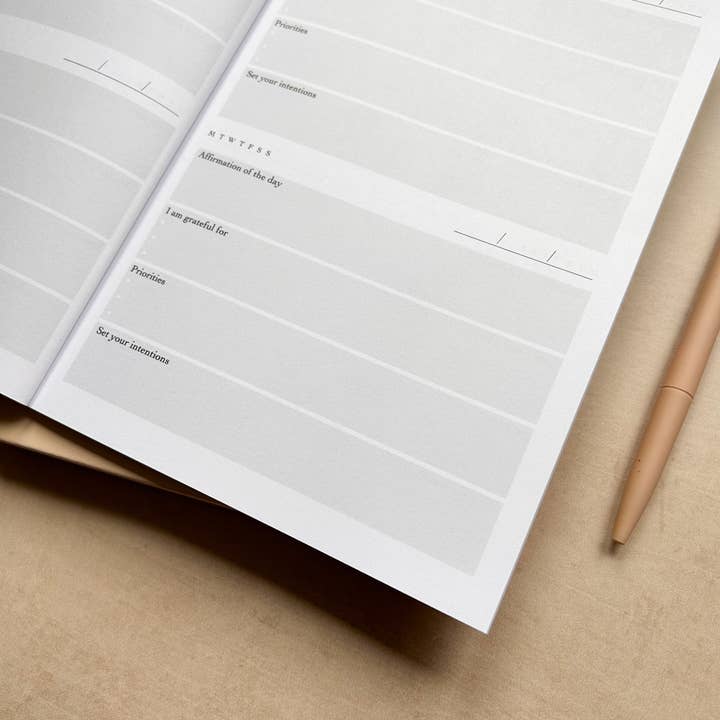 Três Paper Co - Wholesale Journal/Diary - Morning Thoughts Well-being Journal Gold Foiled2