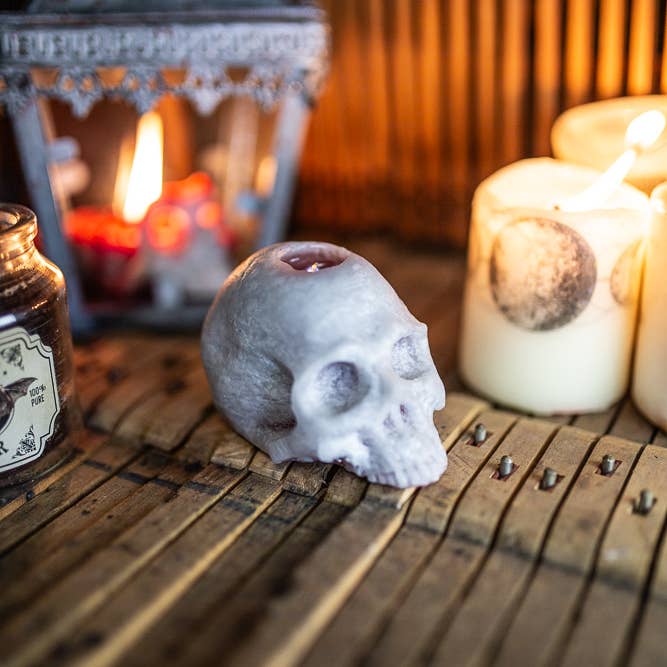 Costurero Real - Vendita all'ingrosso Candele regalo - Decorazione per Halloween, candela, teschio, strega sanguinante, samhain gotico1