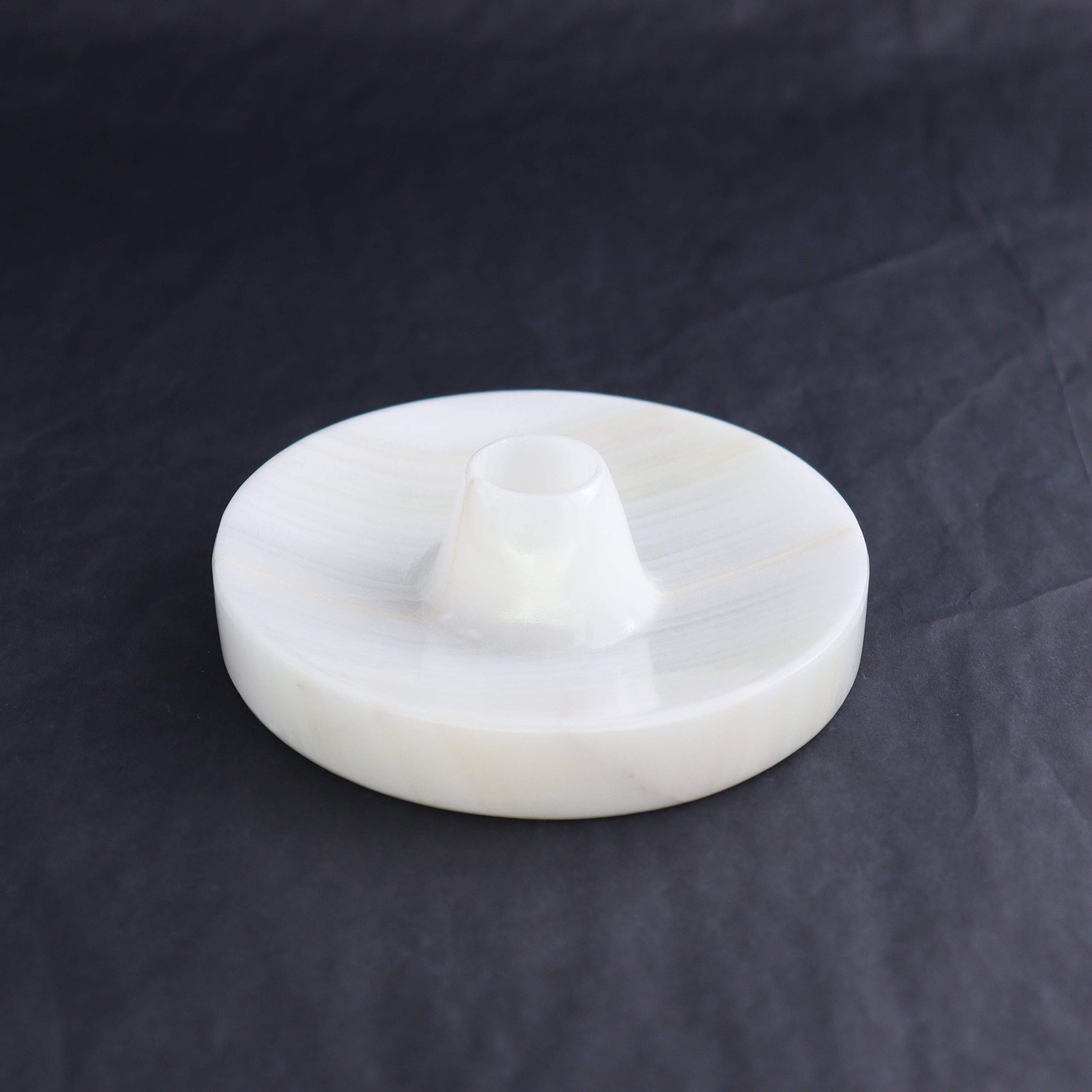 Mi Esperanza Minerals - Wholesale Incense Holder - One White Onyx Palo Santo and Incense Holder1