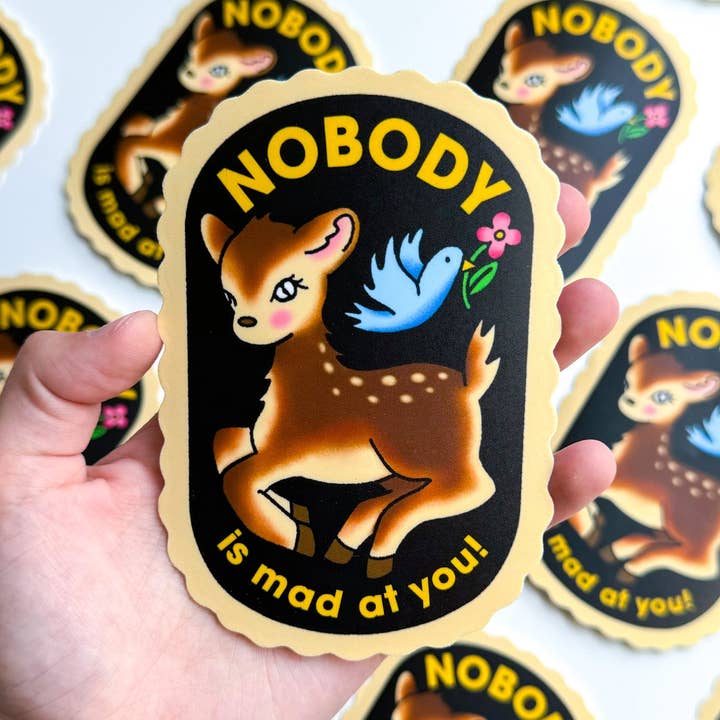 NOBODY IS MAD DEER STICKER for wholesale by Ren-O-Graphics