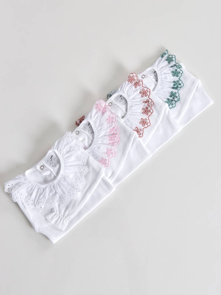 Amorim Gerações, LDA - Wholesale Bodysuit (Non-Footed) - Baby - Cotton Long Sleeve Embroidered Collar Bodysuit L/08