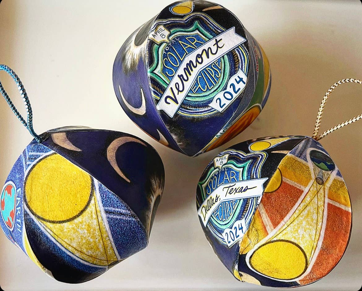 Domesticadence - Wholesale Ornament - HandDrawn 2024 Total Solar Eclipse Custom Locations Ornament3