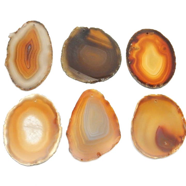 Rock Paradise - Wholesale Spiritual Stone/Crystal - Top Drilled Agate Crystal Slices - Top Drilled - Size #0