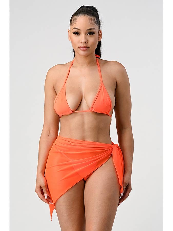 Maillot de bain 3 pièces en bikini et jupe de plage pour la vente par ITSSY