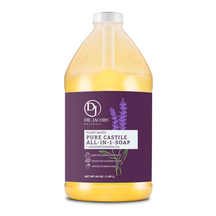 Dr Jacobs Naturals - Wholesale Multi-Surface Cleaner - All in 1 Pure Castile Soap Cleaner 64 oz