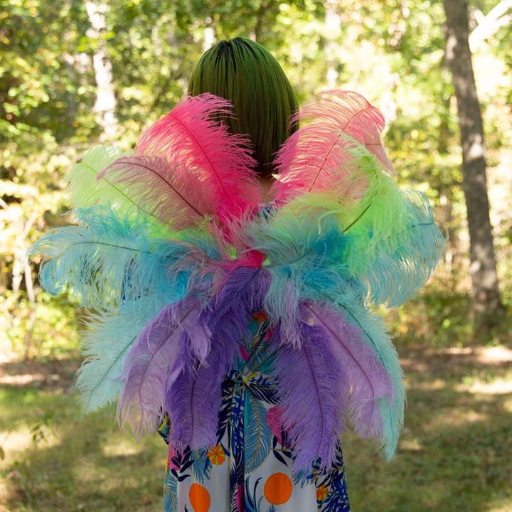 Medium Upcycled Ostrich Feather Costume Wings - Unicorn for wholesale by Zucker Feather Products