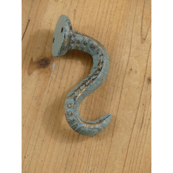 Green And Gold Octopus Tentacle Hook, 4" Long for wholesale by Midwest Craft House