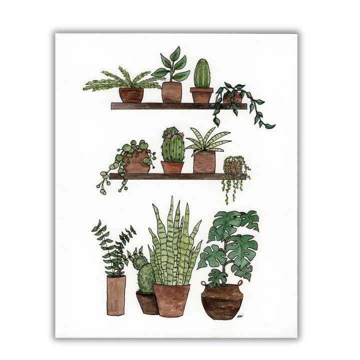 Växthyllor - Pennor och akvarell arkivkonsttryck för wholesale av Alyssa Whetstone Art