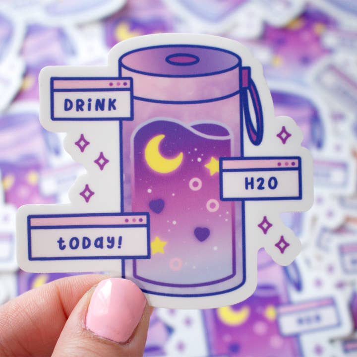 Drink Water Vinyl Sticker for wholesale by Unicorn Eclipse