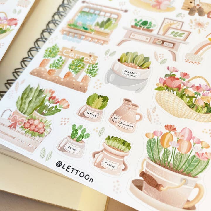 Lettoon - Wholesale Sticker - Sticker Sheet - Spring Garden11