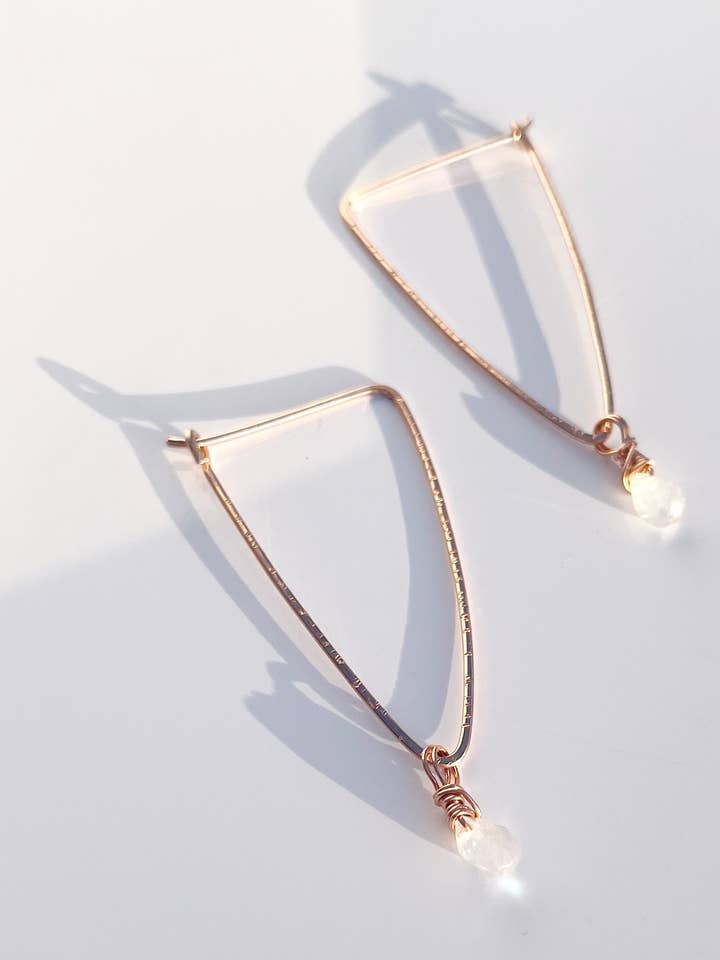 Moonstone Drop Earrings for wholesale by Helen Ethel Jewelry