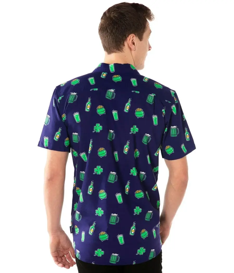 Tipsy Elves - Wholesale Button Down Shirt - Men's - Men's Green Beer St. Patrick's Day Button Down Shirt2