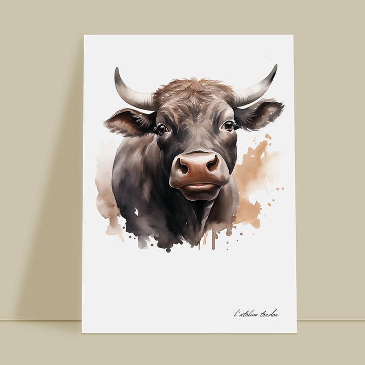 Muurdecoratie voor de slaapkamer van Bull - Dierenthema voor wholesale door L'atelier Toudou