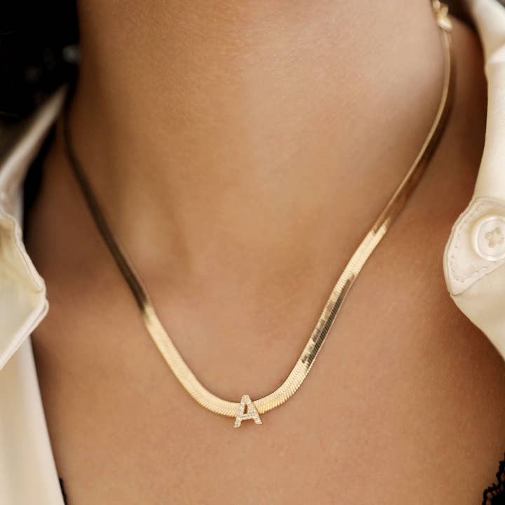 Ettika - Wholesale Pendant/Charm Necklace - Initial Herringbone Necklace3