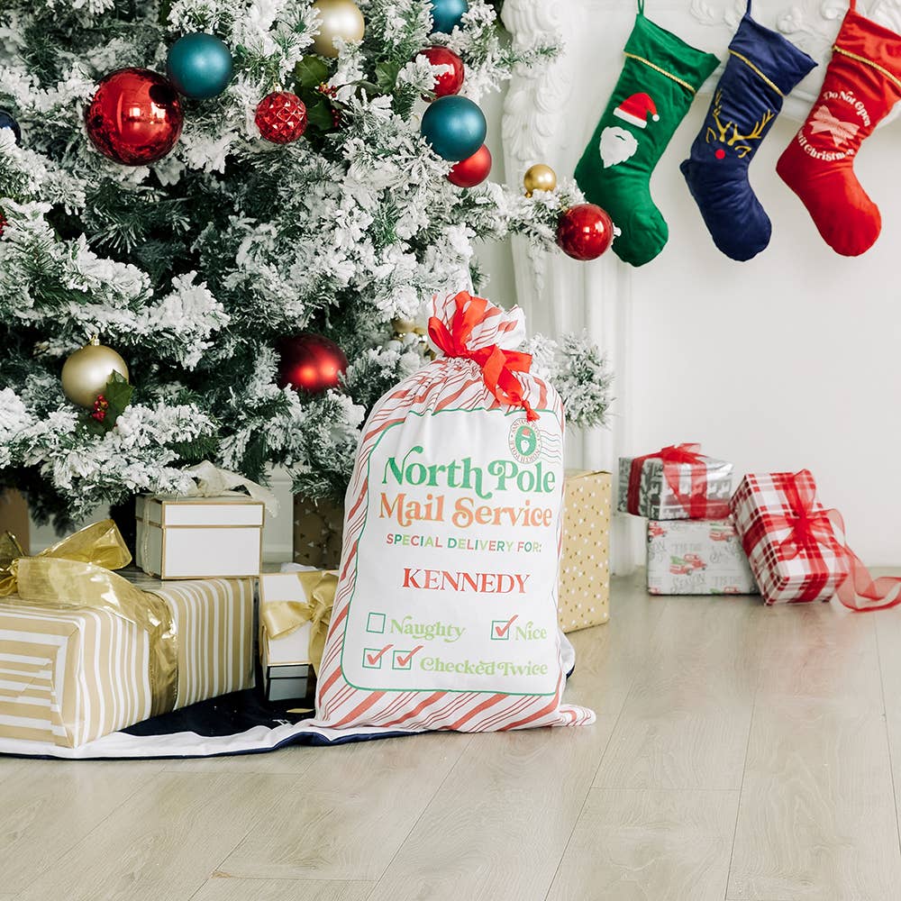 Weddingstar Inc. - Vendita all'ingrosso Sacchetti regalo - Grande sacco da Babbo Natale con coulisse per regali - North Pole Delivery2