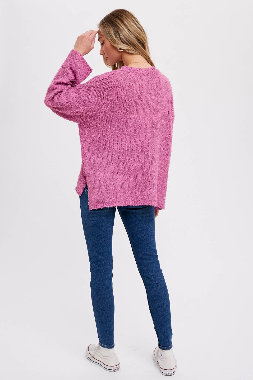 Bluivy – Engroshandel Pullover - Dame – Let boucle-pullover med boxy pasform7