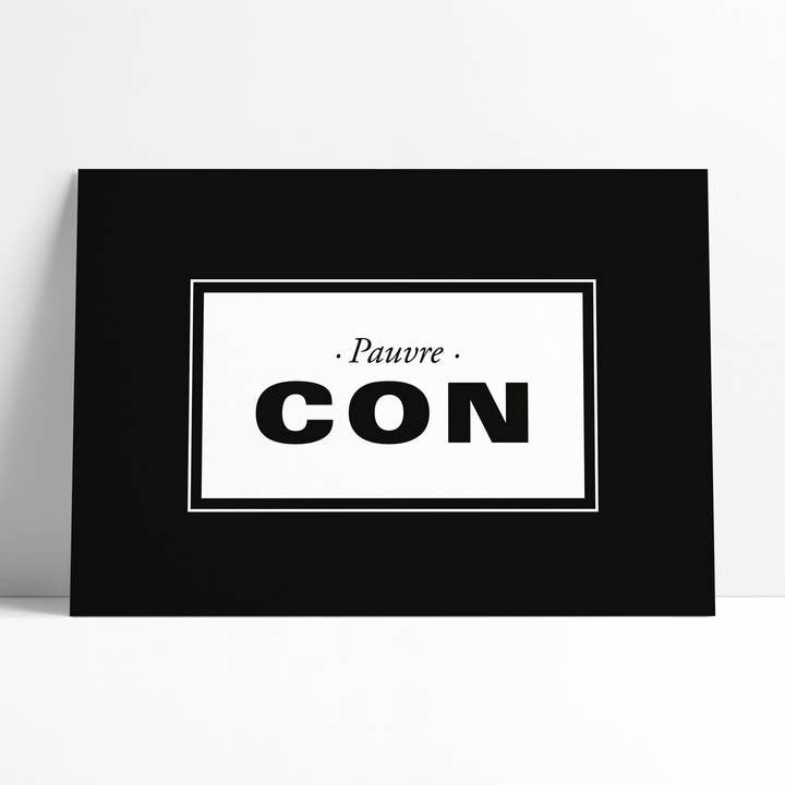 Poor idiot postcard - Swearing and insults collection for wholesale by La Majorette à Moustache