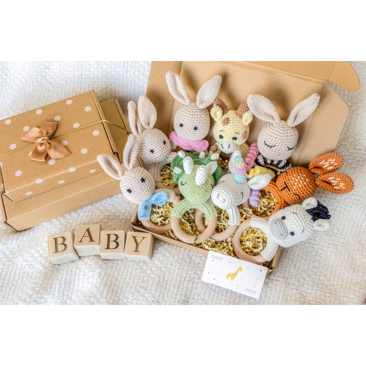 Wonderjoys Baby Co - Wholesale Handheld Rattle - Baby - Animal Hand Crochet Rattles - Classic Collection