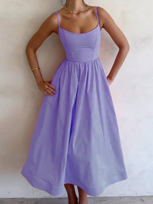 HIDDENBRAND - Wholesale Dress - Women's - Marine Life print spaghetti strap sundress
