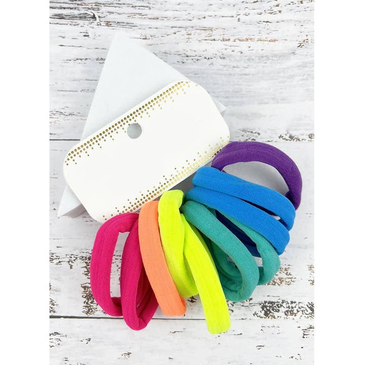 10 PIECES SET BRIGHT COLOR ELASTIC HAIR TIE SET for wholesale by JHP Collection