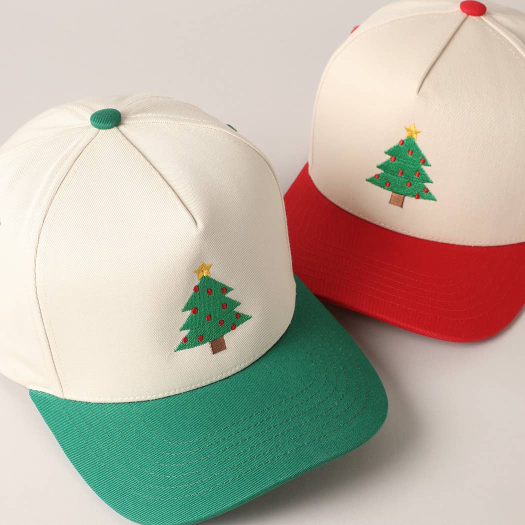 Fashion City – wholesale Baseball cap – Women's – Christmas Tree Embroidery Canvas Baseball Cap7