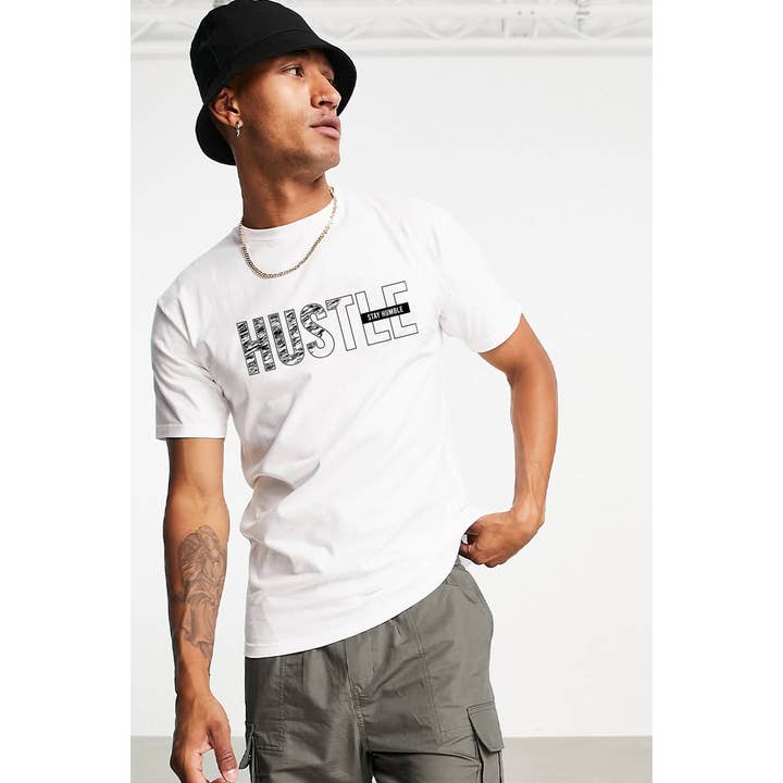HUSTLE GRAPHIC MENS TEE for wholesale by HUENIQ