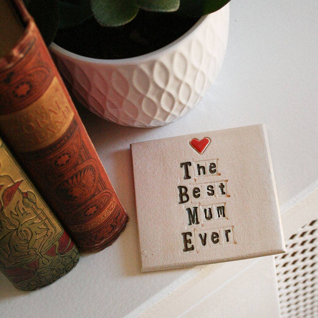 Juliet Reeves Designs – wholesale Coasters – The Best Mum Ever Ceramic Coaster3