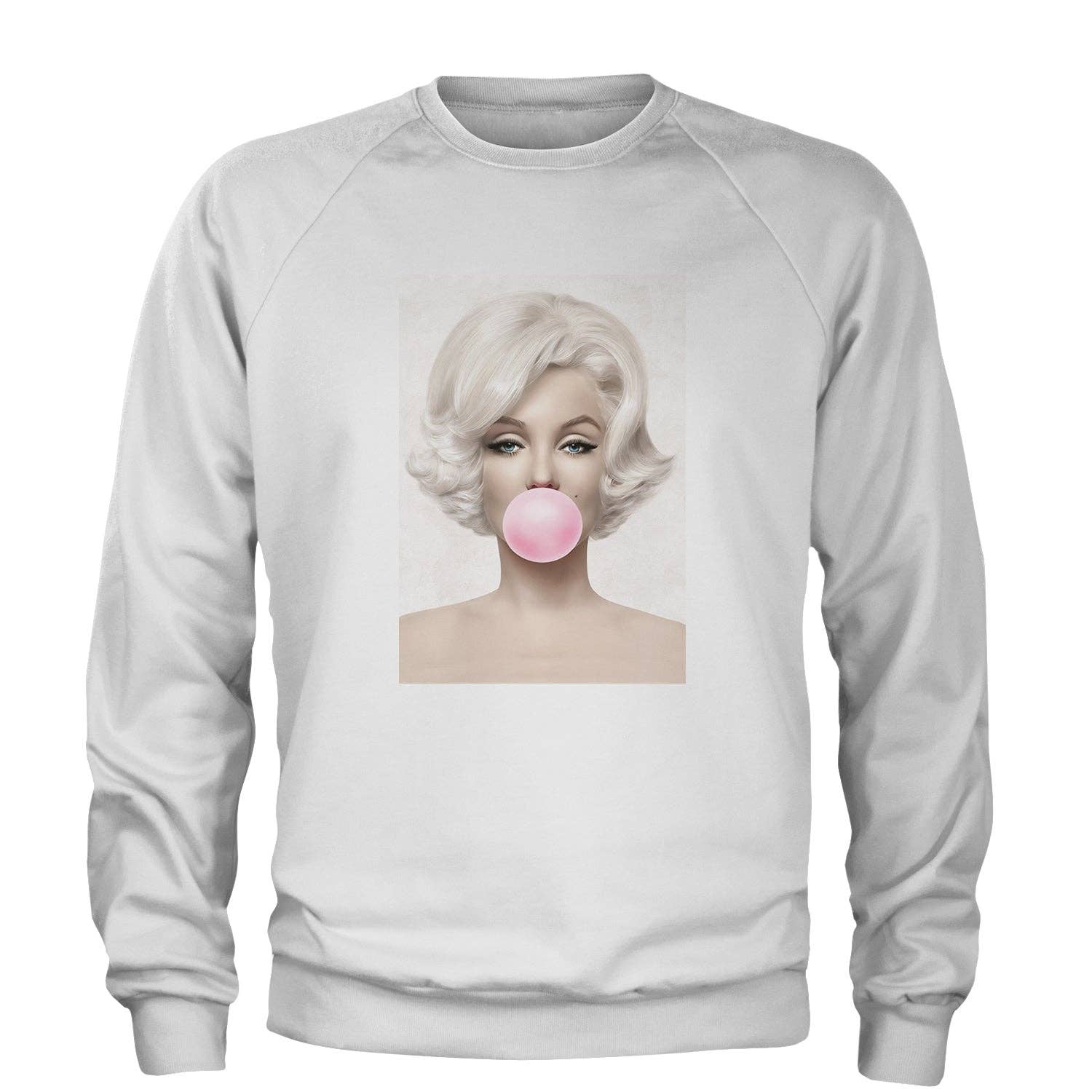 Expression Tees - Wholesale Graphic Sweatshirt - Unisex - Marilyn Monroe Pink Bubble Gum Adult Crewneck Sweatshirt9