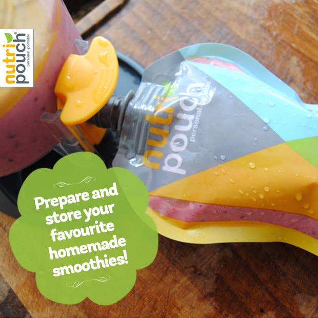 NutriPouch - Vente Boîtes de conservation - Système de sachets de boissons Value Pack-Nutripouch avec 2 sachets réutilisables de 250 ml1