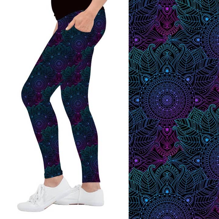 Druzy Mandala Deluxe Pocket Leggings for wholesale by Natopia