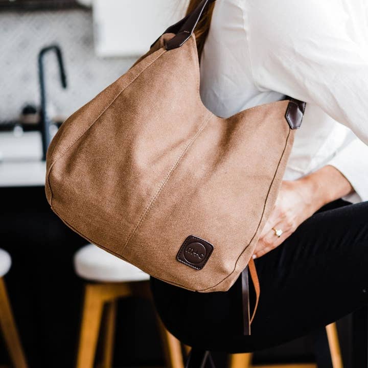 modern and chic - Wholesale Shoulder Bag - Women's - Anniston Canvas Hobo Bag