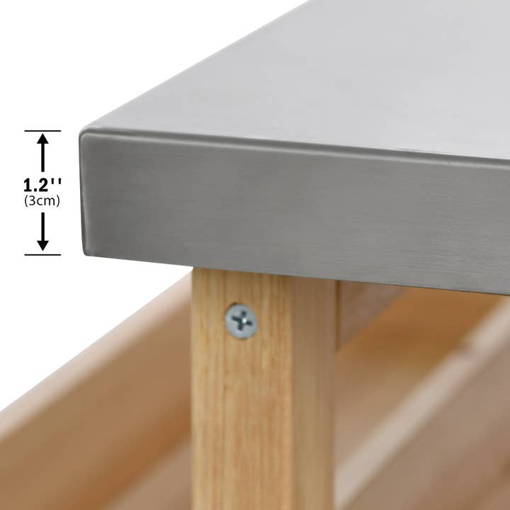 39F Inc. - Wholesale Outdoor Ornament/Decor - Outdoor Kitchen Island,Farmhouse Solid Wood Rolling Cart13