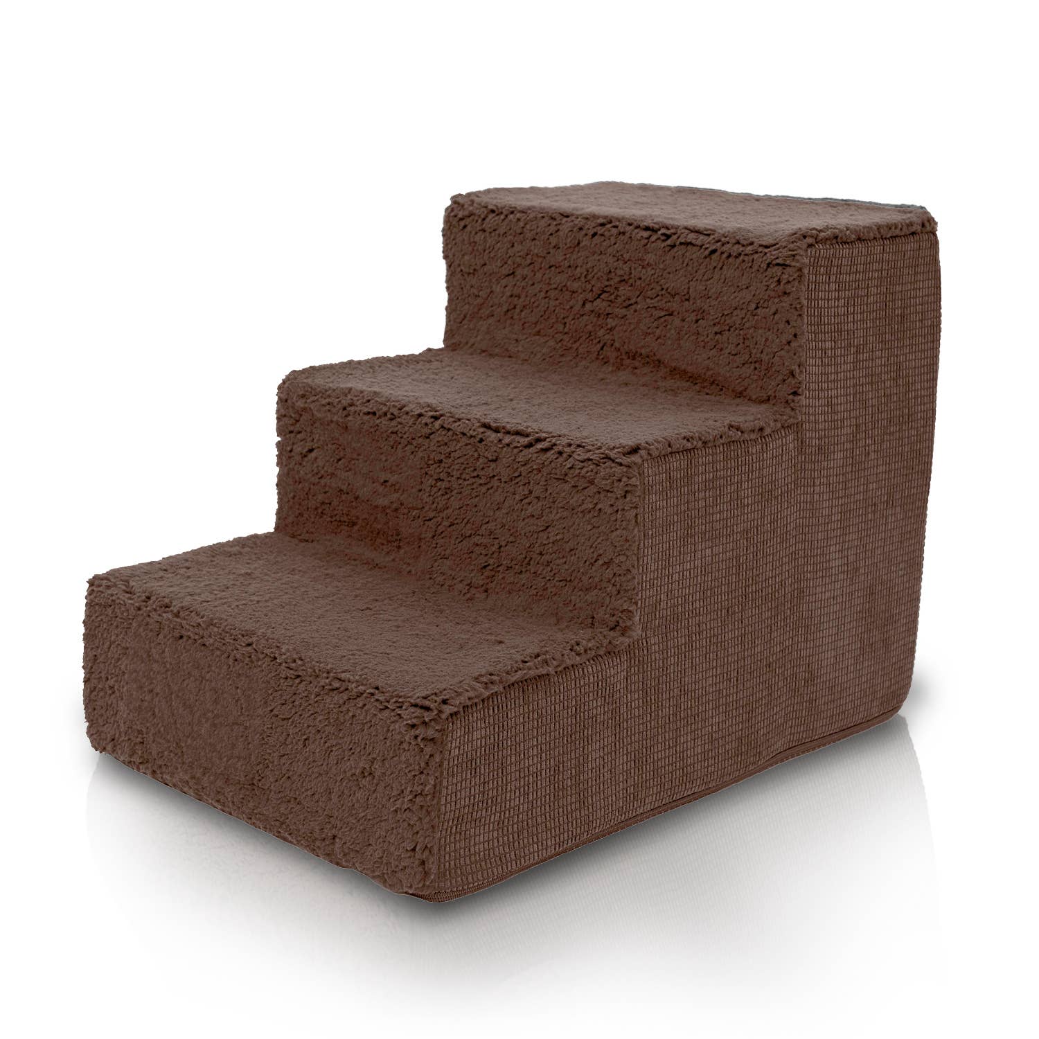 Precious Tails - Wholesale Pet Steps & Ramps - Cat/Dog - Precious Tails High Density Foam Sherpa 3 Steps Pet Stair2