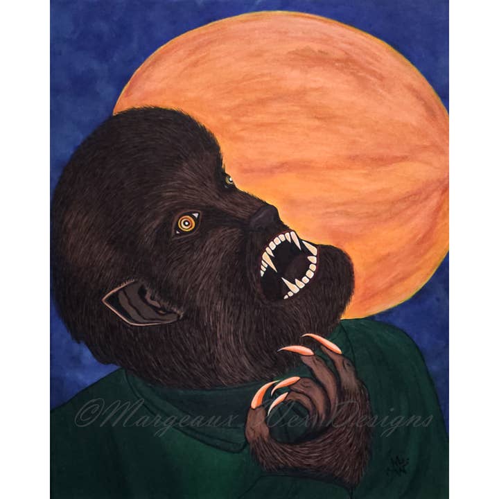 Impressão de Arte do Lobisomem - Escuro por atacado de Margeaux Wex Designs