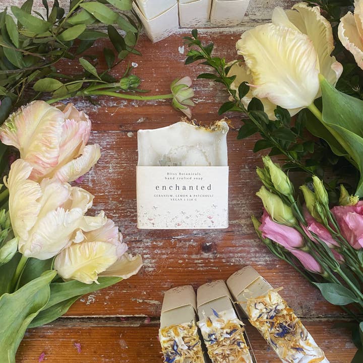 Bliss Botanicals – wholesale Bar Soap – Enchanted Soap - Geranium, Lemon and Patchouli 1