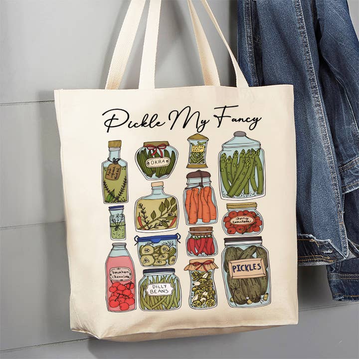 Sac fourre-tout en toile Pickle My Fancy Vintage Pickles 12 oz pour la vente par Avery Lane Gifts