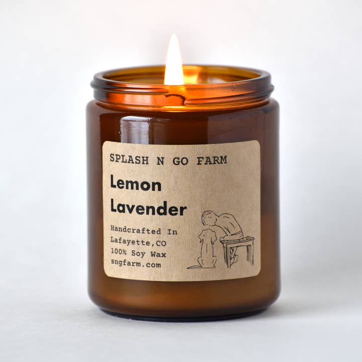 Lemon Lavender - 8 oz Soy Candle for wholesale by Splash N Go Farm
