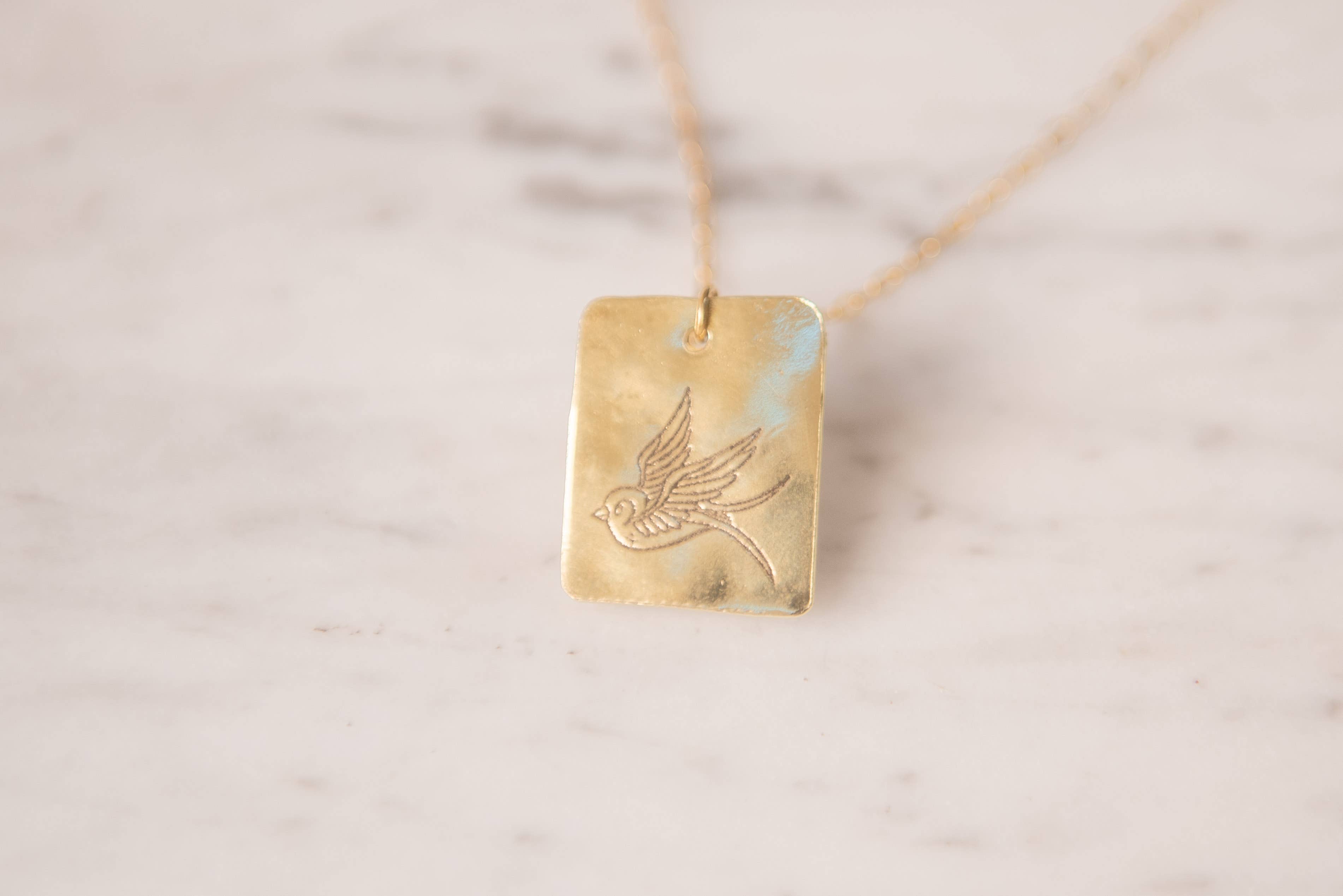 Loti jewels - Vendita all'ingrosso Collana con ciondolo/pendaglio - COLLANA ANIMA CORTA IN OTTONE CON SIMBOLO INCISO7