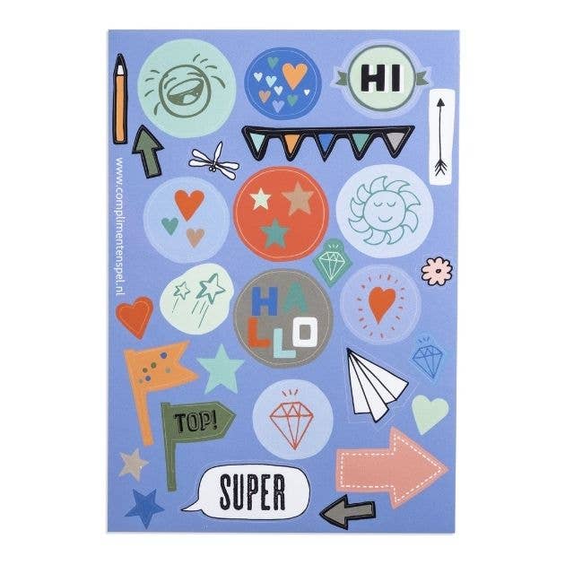 Autocollants om van te stralen pour la vente par complimentenspel