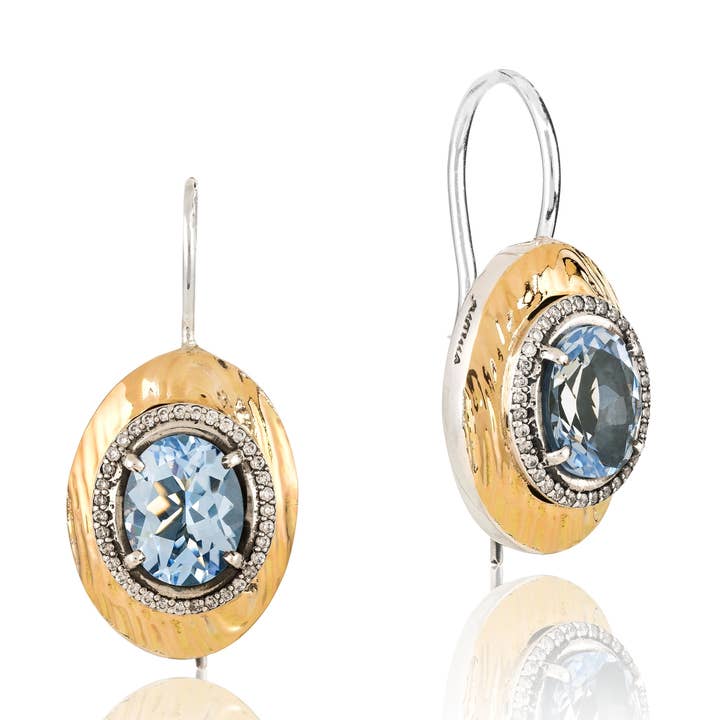 Vallena aquamarinblaue Ohrringe für den Großhandel von Gümüs