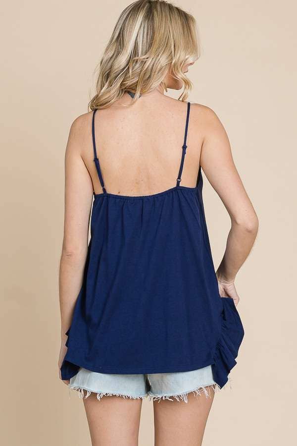 Culture Code - Wholesale Camisole - Women's - CJC1603 - SIDE RUFFLE LOOSE FIT CAMI19